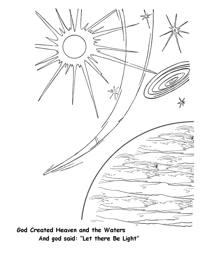 Bible Printables - Bible Coloring Pages - Creation Day 1