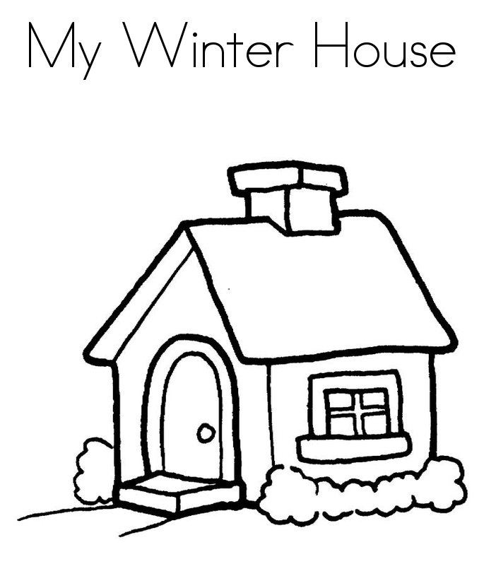 Winter House Coloring Pages : Winter Coloring Pages House In The ...
