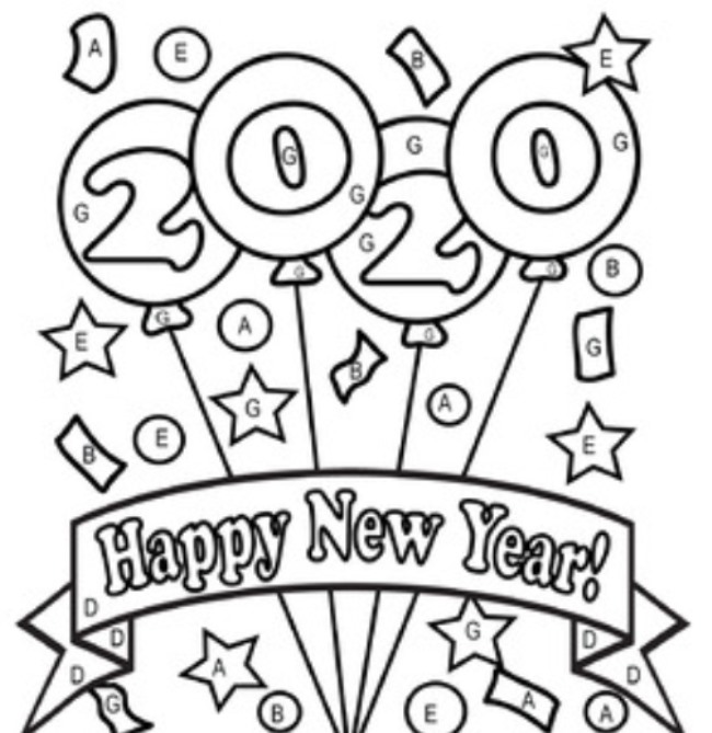 Happy New Year 2020 Coloring Pages   Coloring Home