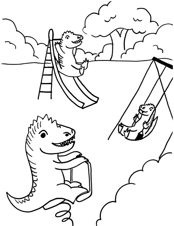 playground coloring page | Coloring pages, Character ...