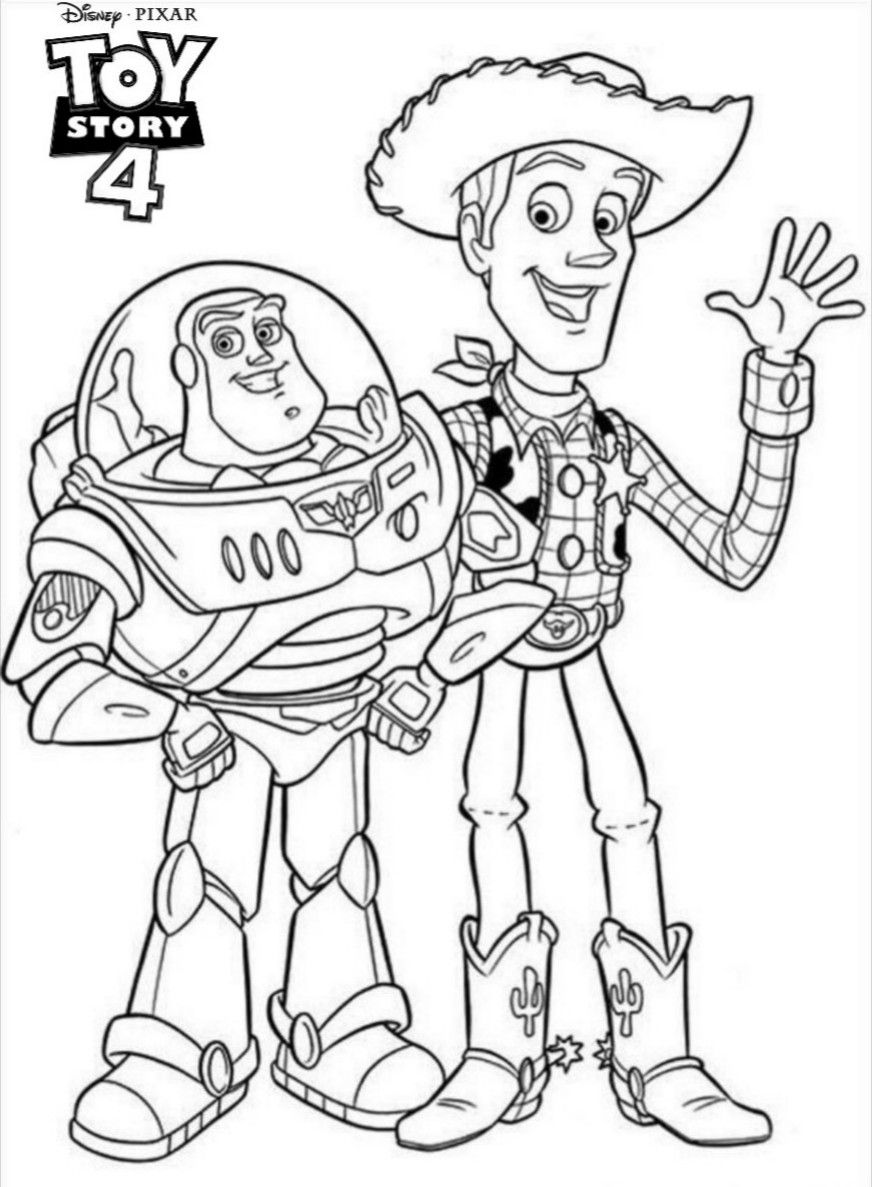 Disney print Buzz and Woody from Toy Story original A4 sketch