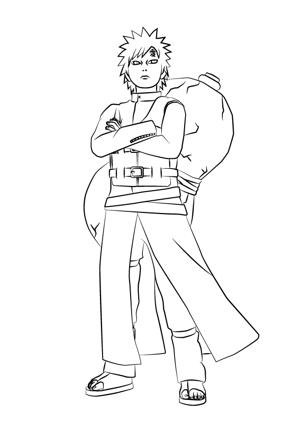 Gaara Of The Sand Coloring Page - Free Printable Coloring Pages ...