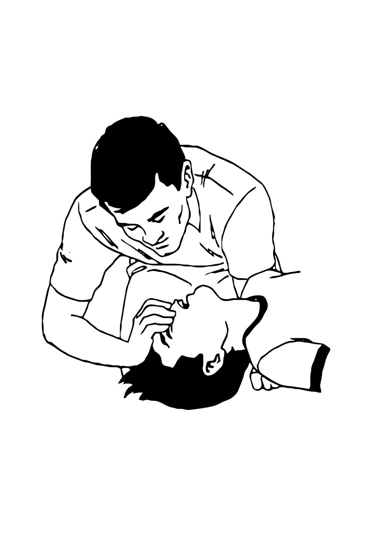 Coloring Page mouth to mouth resuscitation - free printable coloring pages