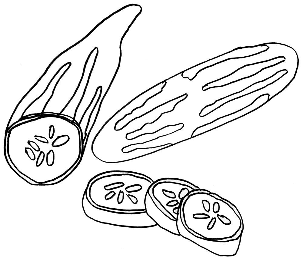 Free Vegetable cucumber coloring pages printable. Free online vegetable cucumber  coloring pages pr… | Fruit coloring pages, Coloring pages, Vegetable coloring  pages