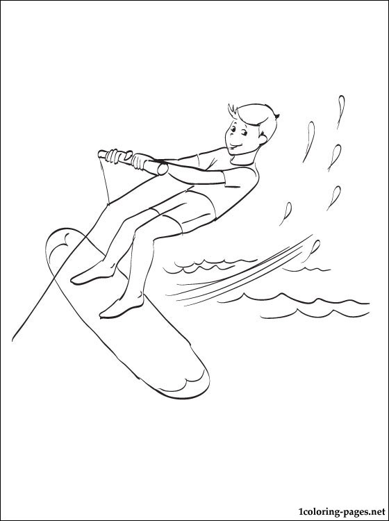 Surfing coloring page | Coloring pages