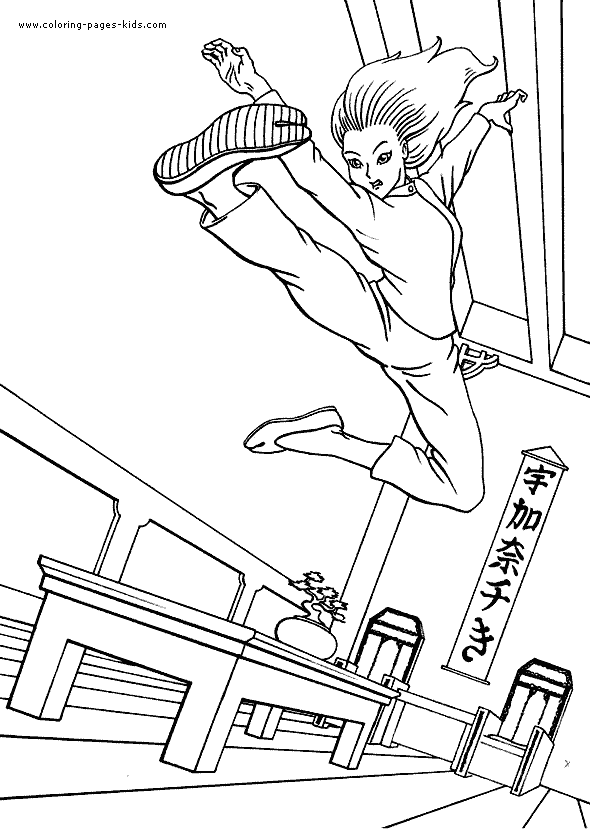 karate girl coloring pages - Clip Art Library