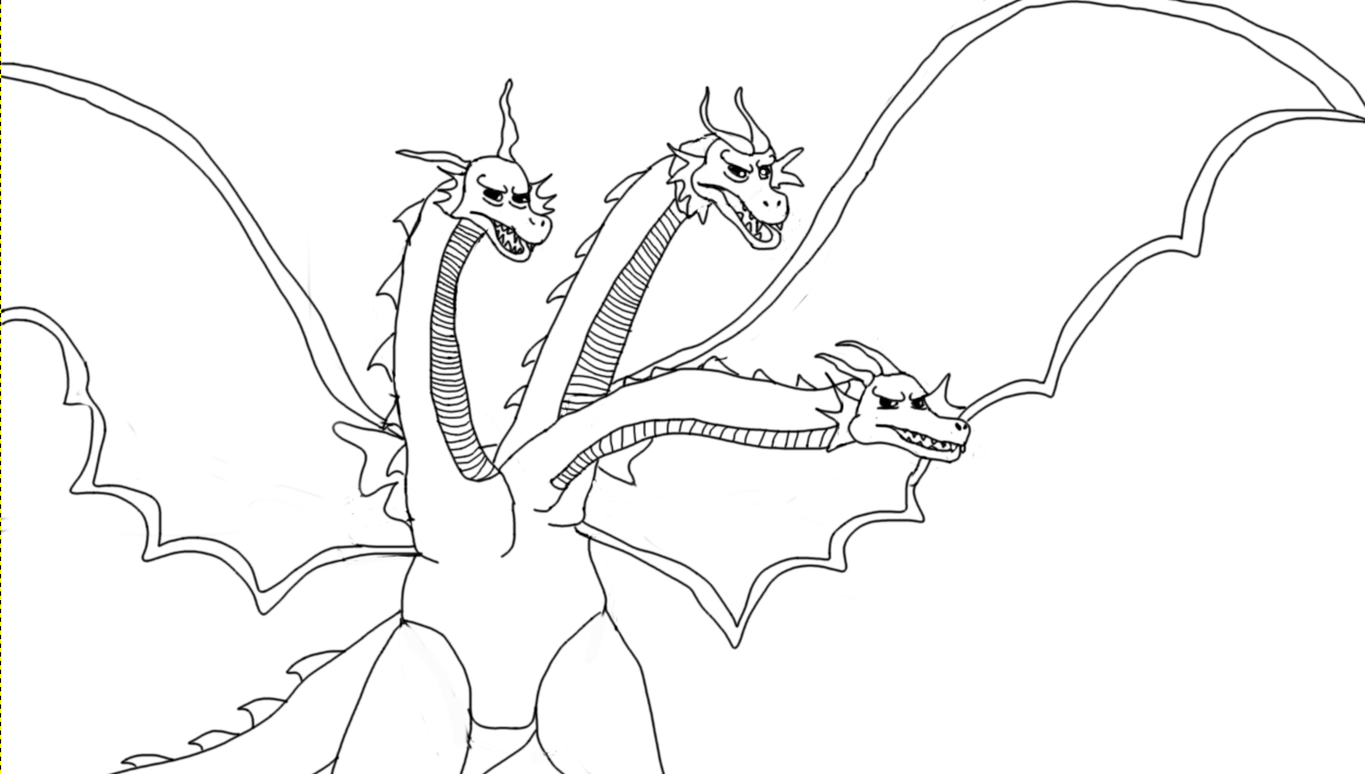 King Ghidorah Coloring Pages Coloring Home