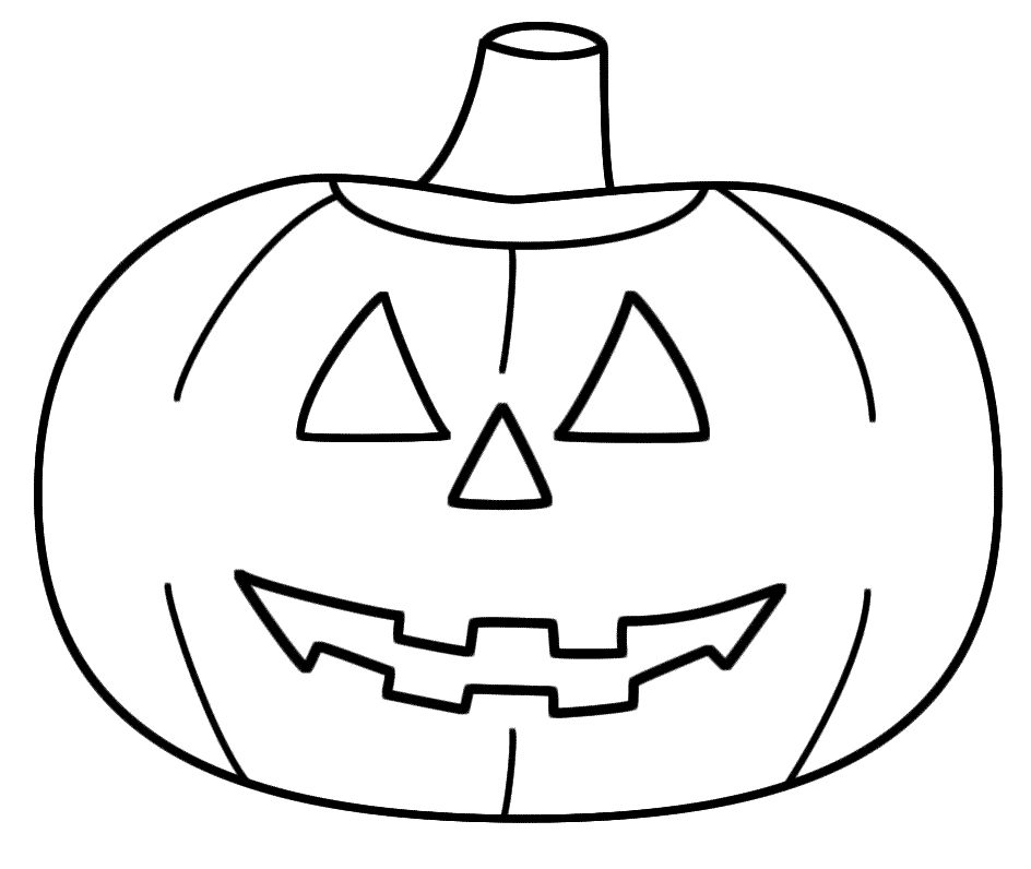 Pumpkin/Jack-o-Lantern - Coloring Page (Halloween)