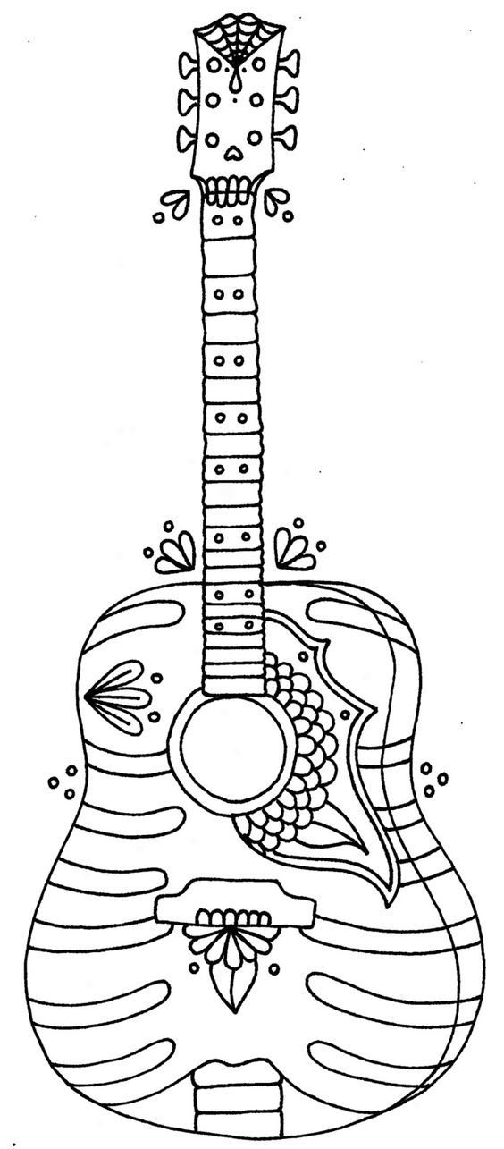 guitar coloring pages 9 | Coloring Pages for Adults | Pinterest ...