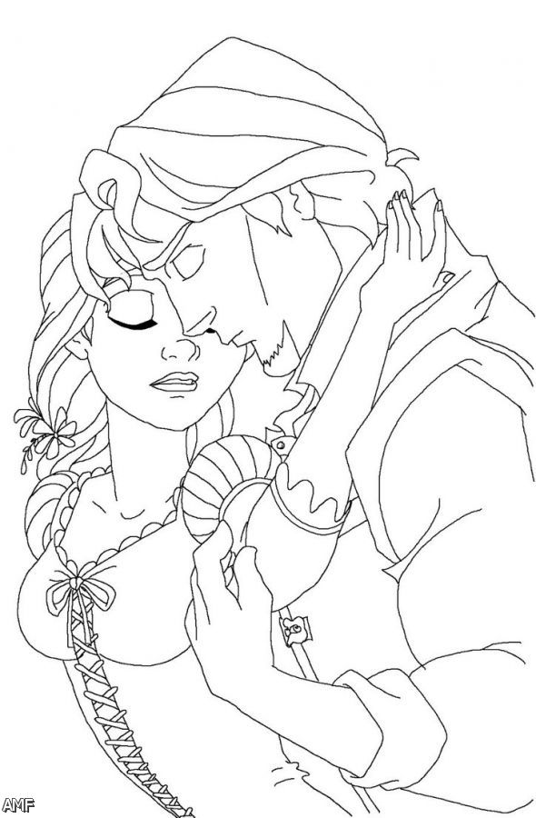 Rapunzel and Flynn Wedding Coloring Pages #3516 Rapunzel and Flynn ...