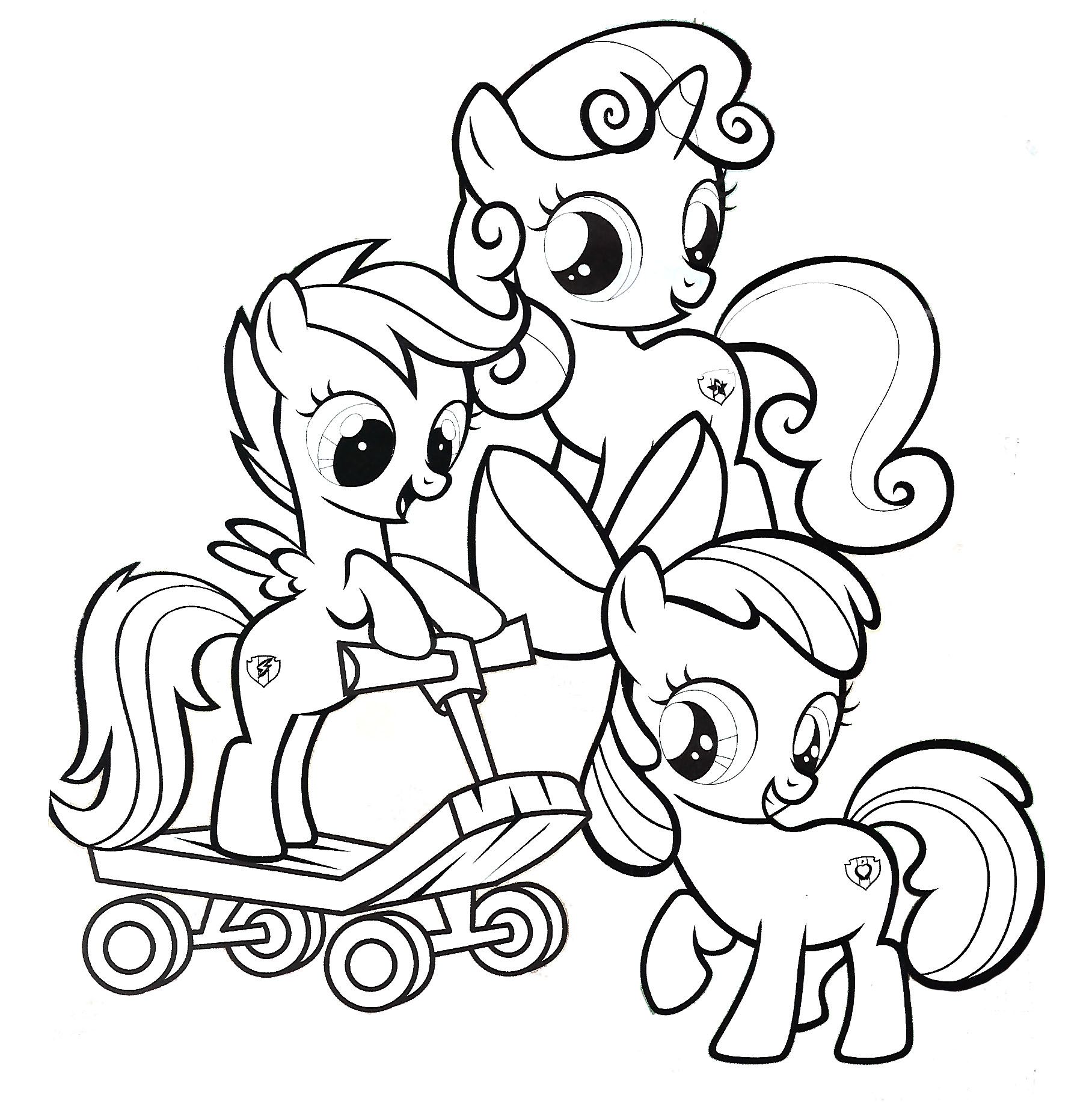 cutie mark crusaders, my little pony coloring page (With images ...