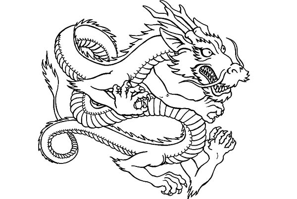 Drawing Chinese Dragon Coloring Pages - NetArt