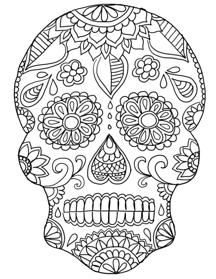 Coloring Page ~ Sugar Skull Coloring Pages Sea Life Colour Paper ...