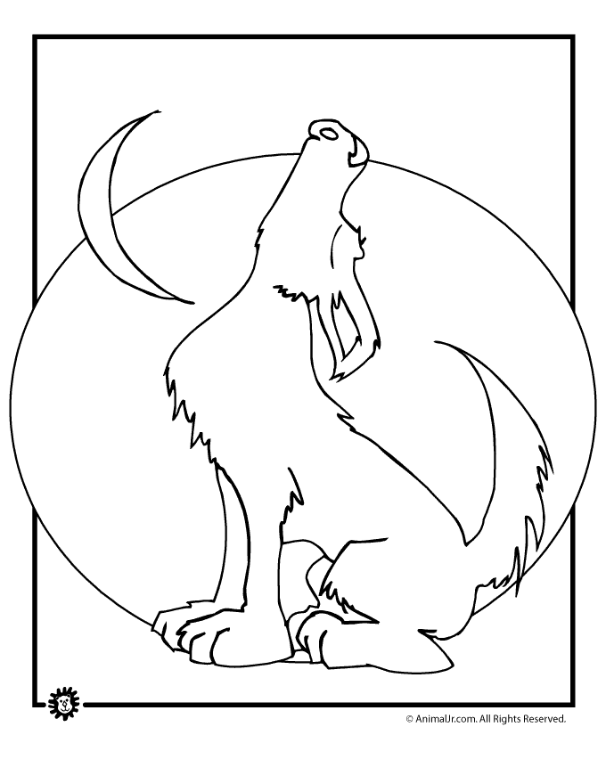 Howling Wolf Coloring Page - Woo! Jr. Kids Activities