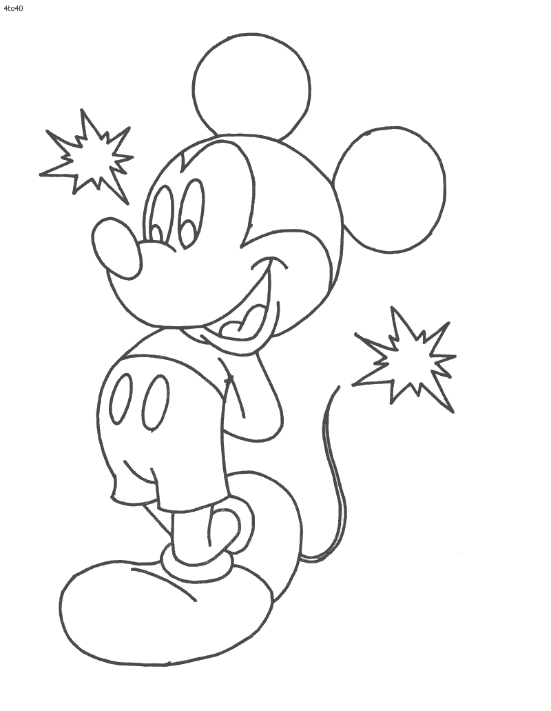 Mickey Mouse Coloring Page, Printable Mickey Mouse Coloring Pages