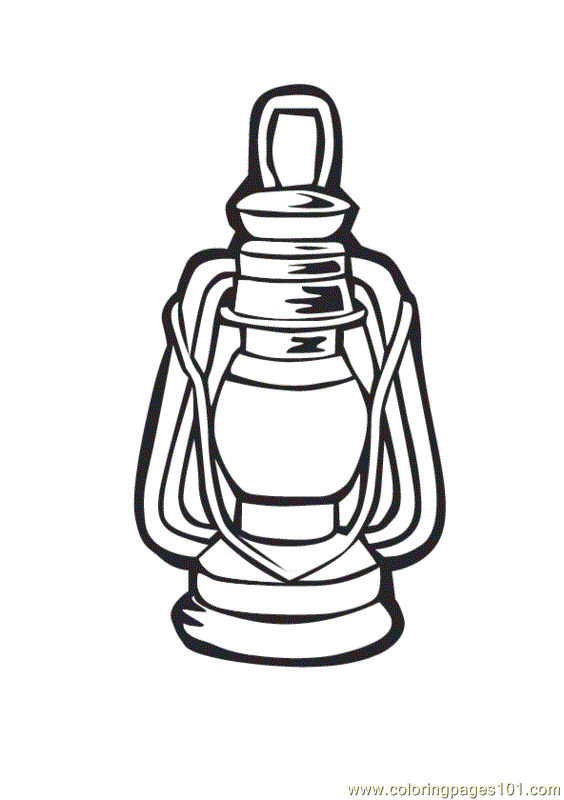camping lantern coloring page