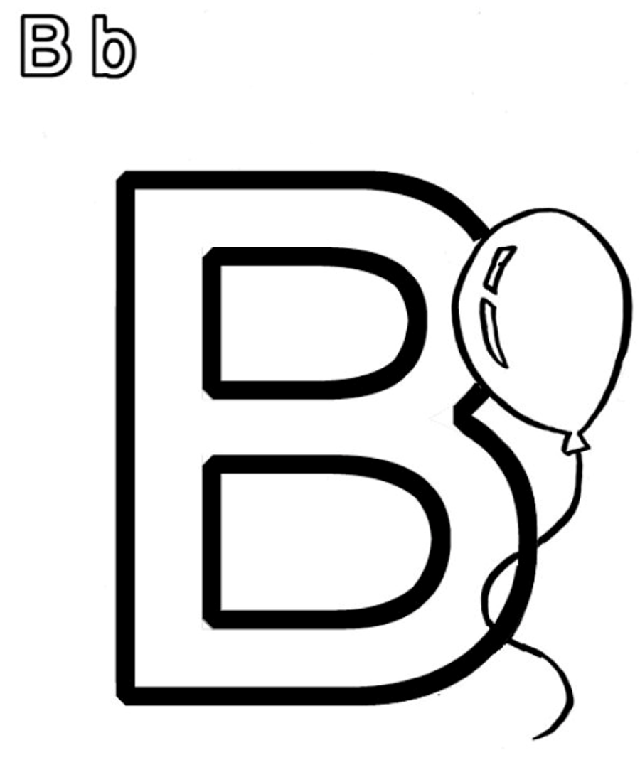 B Is For Balloon Alphabet Coloring Pages Printable | Alphabet ...