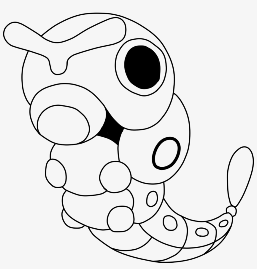 Pokemon Coloring Pages Caterpie - Caterpie Coloring Page - Free Transparent  PNG Download - PNGkey