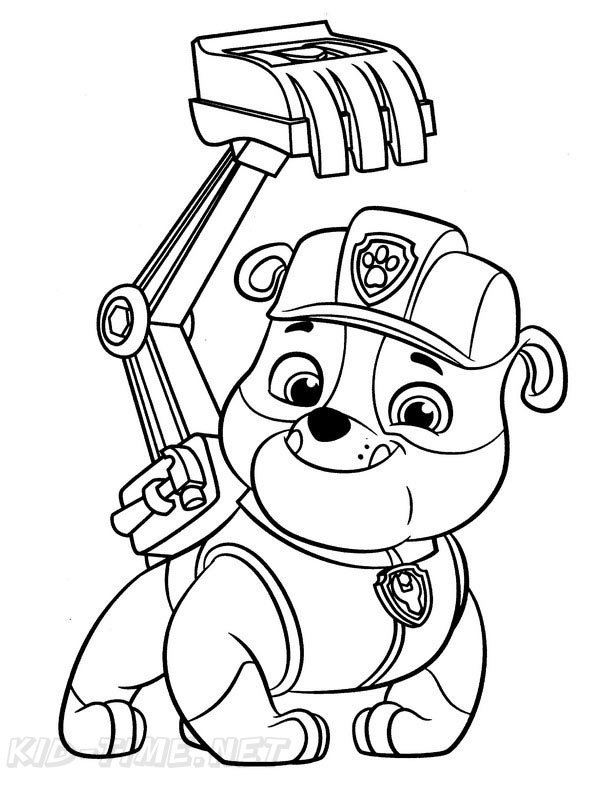 Rubble Paw Patrol Coloring Book Page - Coloring Home