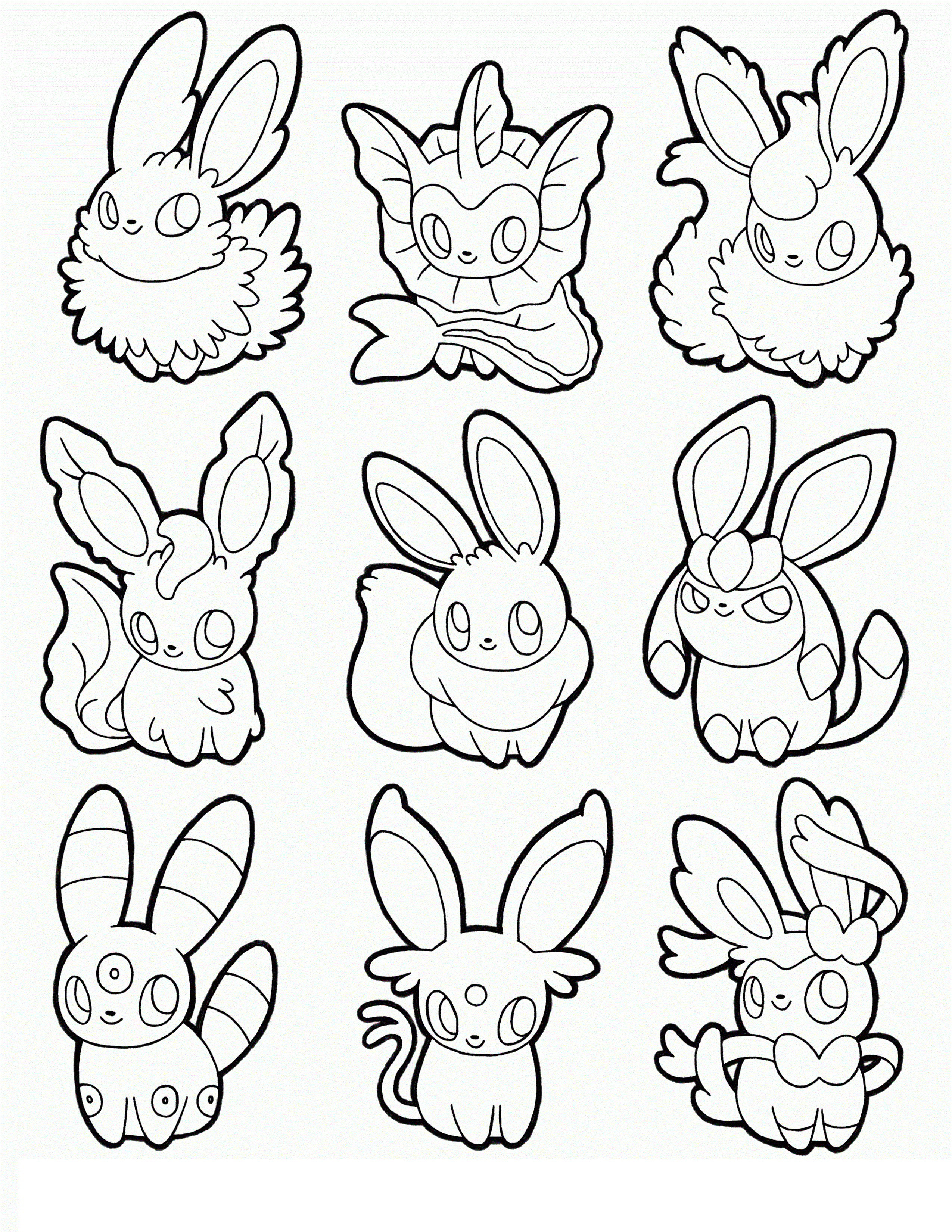 Eeveelutions Coloring Pages Free | Pokemon coloring pages, Pokemon coloring  sheets, Free coloring pages