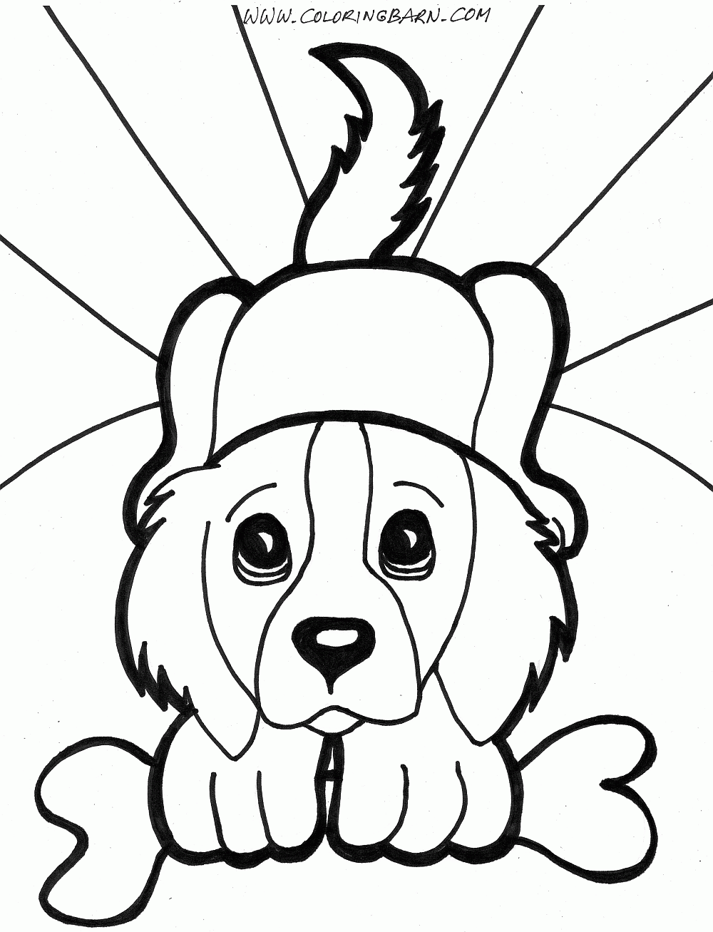 Cartoon Puppy Dog Coloring Page - Coloring Pages For All Ages