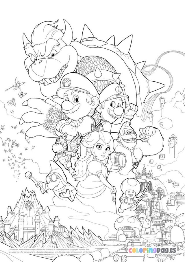 The Super Mario Bros Movie Coloring Pages - Coloring Home