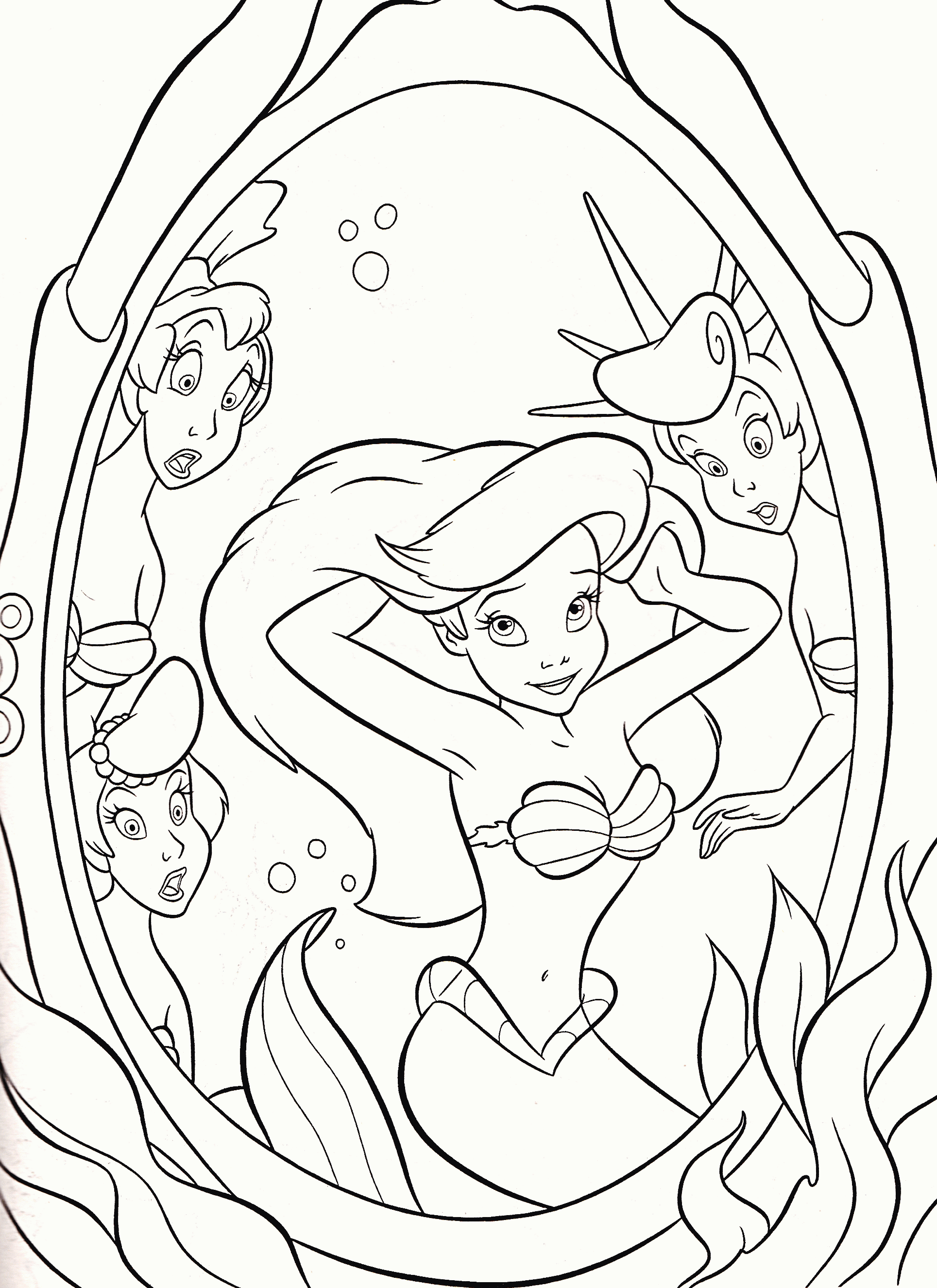 Ariel Princess Coloring Pages Printable - Coloring Pages For All Ages