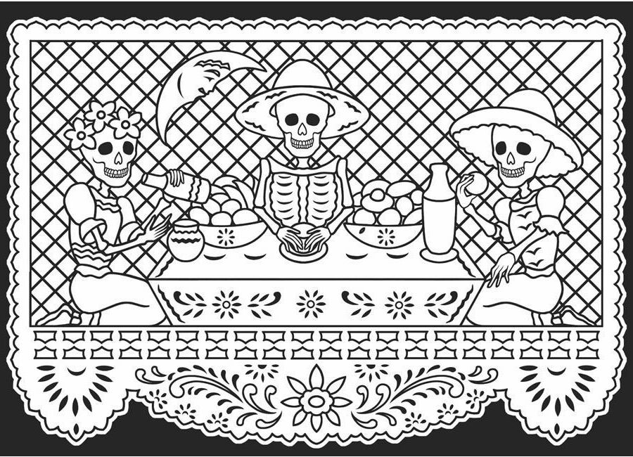 dia de los muertos altar coloring pages