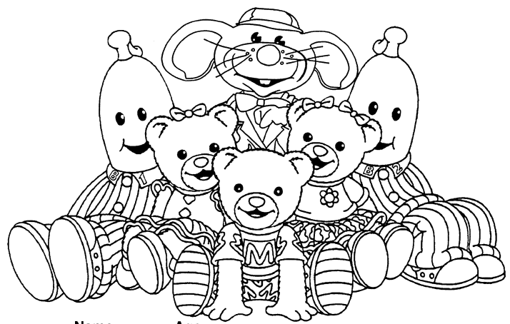Bananas in pyjamas coloring pages