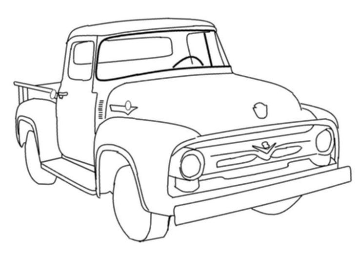 1956 ford f100 color page - Google Search | Truck coloring pages, Monster truck  coloring pages, Old pickup