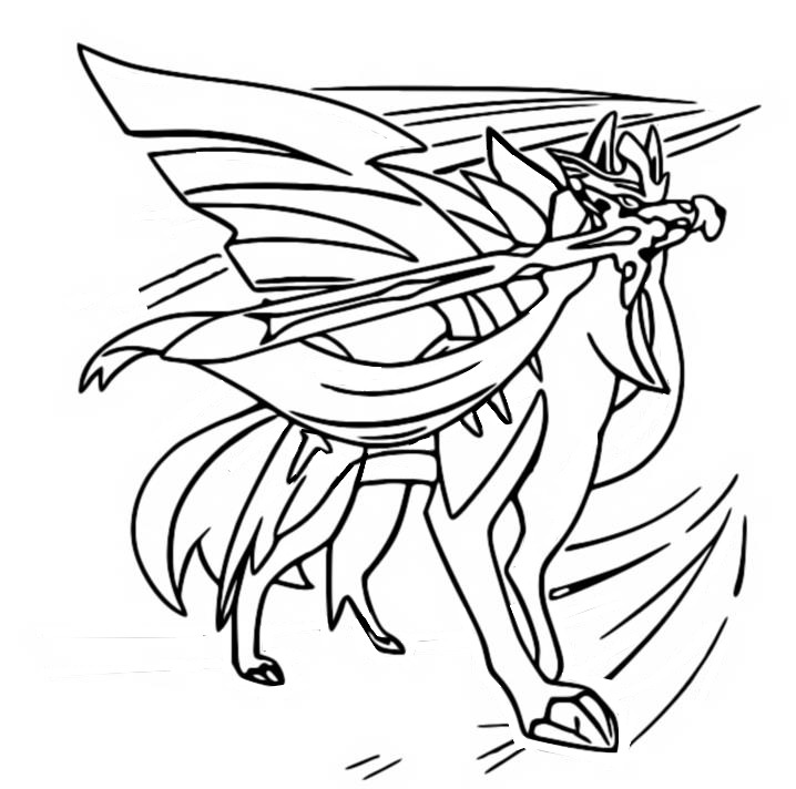 Coloring page Pokémon Sword and Shield : Zacian 28
