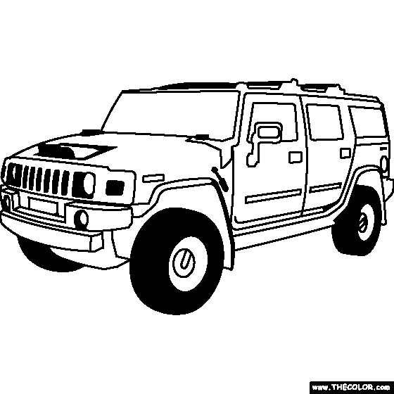 Hummer H2 Coloring Page | Hummer h2, Honda insight, Hummer