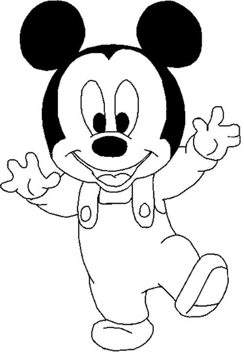 Baby Mickey Mouse Coloring Page | Cartoons | Pinterest | Baby ...