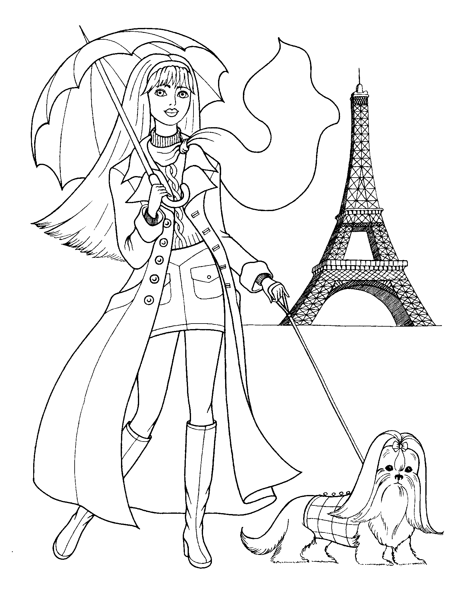 Fashionable girls coloring pages 8 / Fashionable girls / Kids ...