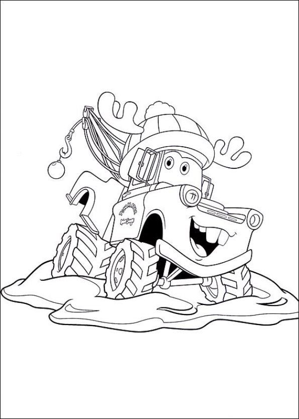 Cars Christmas Coloring Pages Coloring Home