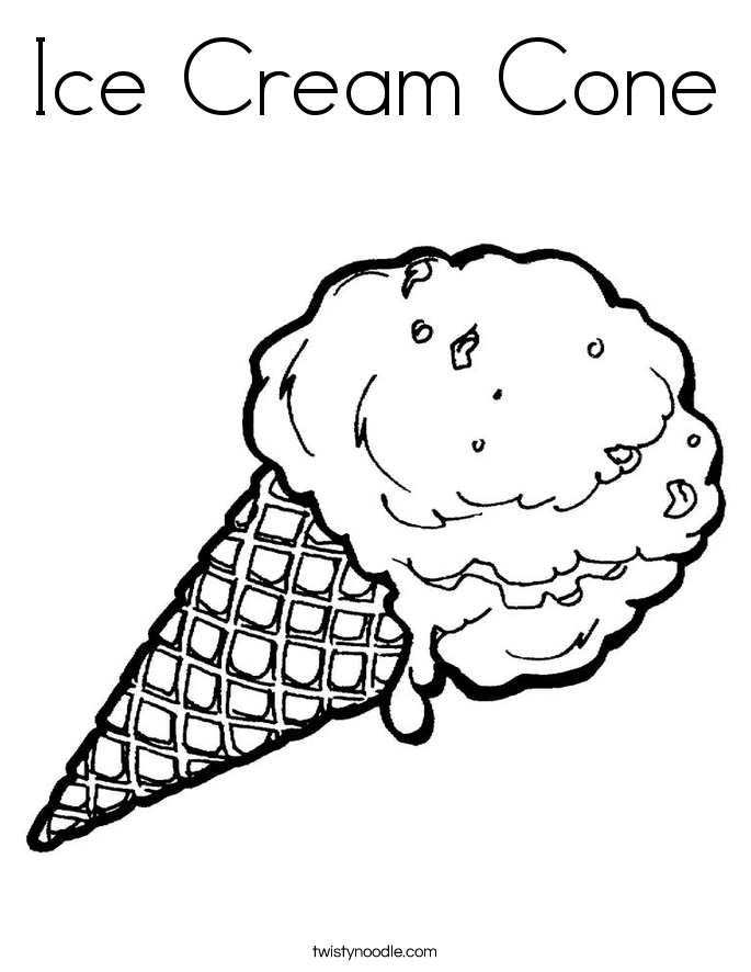 Ice Cream Cone Coloring Page - Twisty Noodle