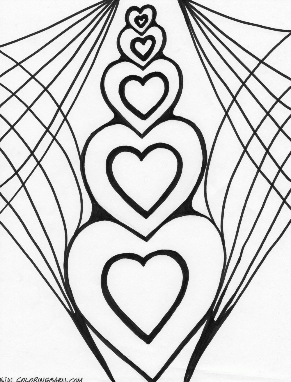 Free Coloring Pages Hearts - Coloring Home