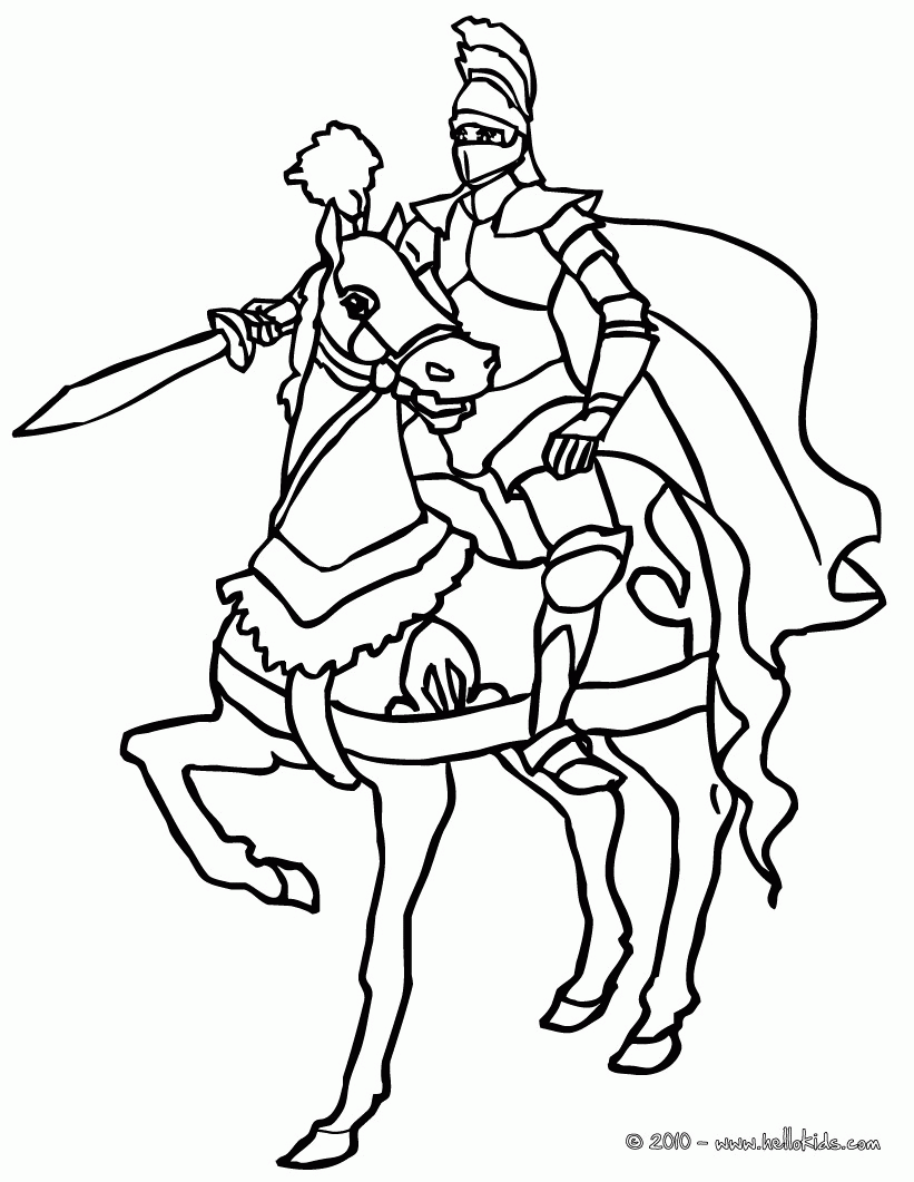 Knight Coloring Page - Coloring Pages for Kids and for Adults