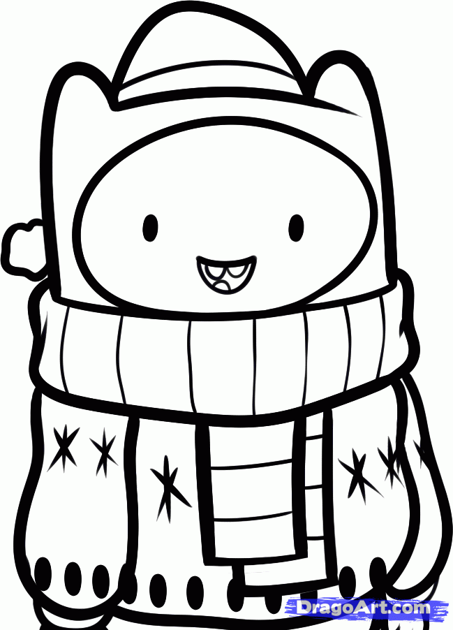Draw Christmas Finn, Adventure Time, Step by Step, Drawing Sheets ...