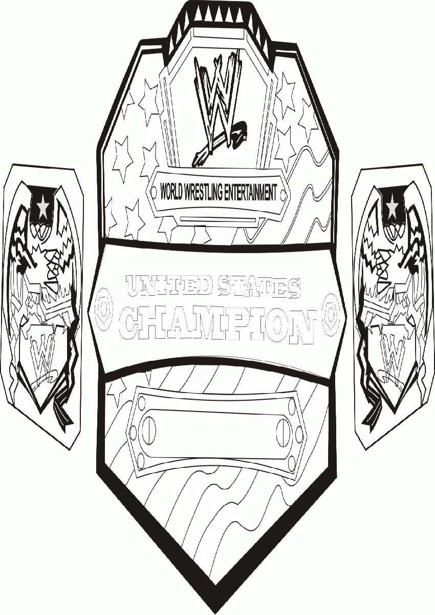 wwe coloring belt belts champion template championship site dx shield popular coloringhome