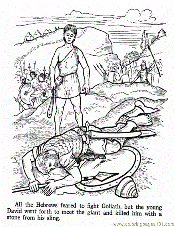 David And Goliath 2 Coloring Page - Free Religions Coloring Pages ...