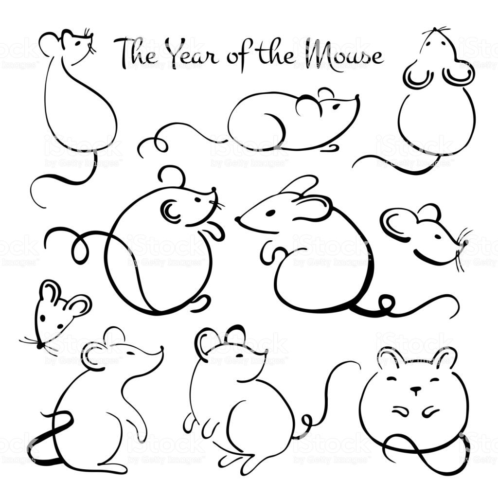 Chinese New Year 2020 The Year Of The Mouse Or Rat Vector ...