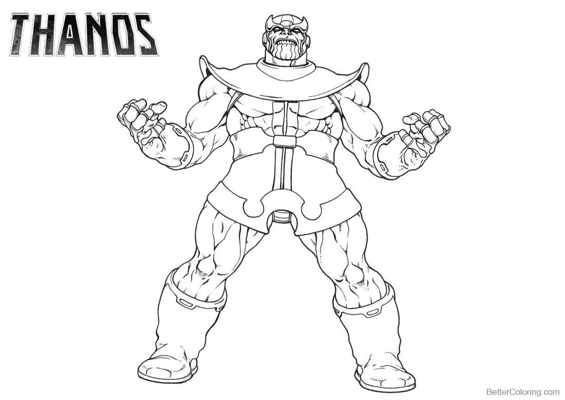 Thanos Coloring Pages Line Art Drawing printable for free ...