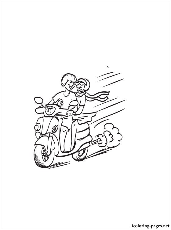 Coloring page scooter | Coloring pages