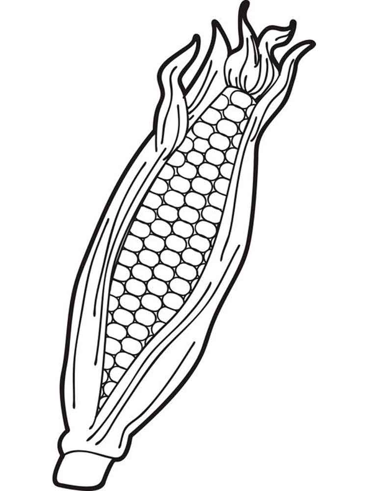 Free printable Corn coloring pages for kids