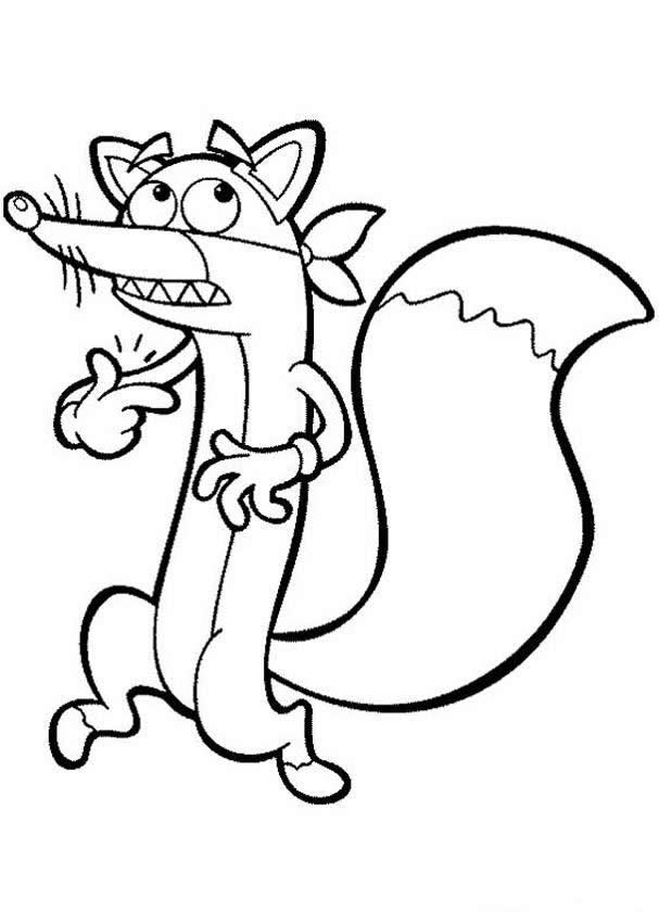 DORA THE EXPLORER coloring pages - Swiper the fox