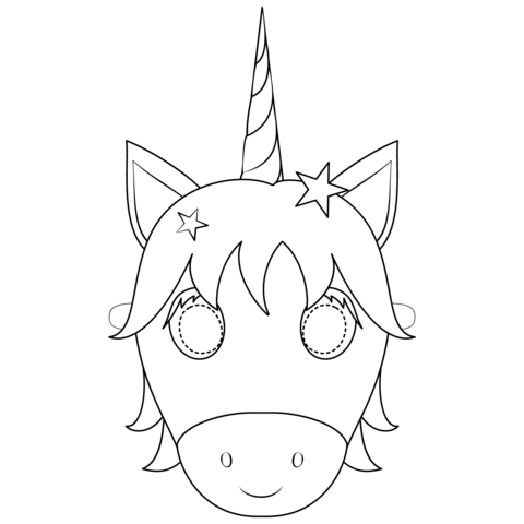 Unicorn Mask coloring page | Free Printable Coloring Pages