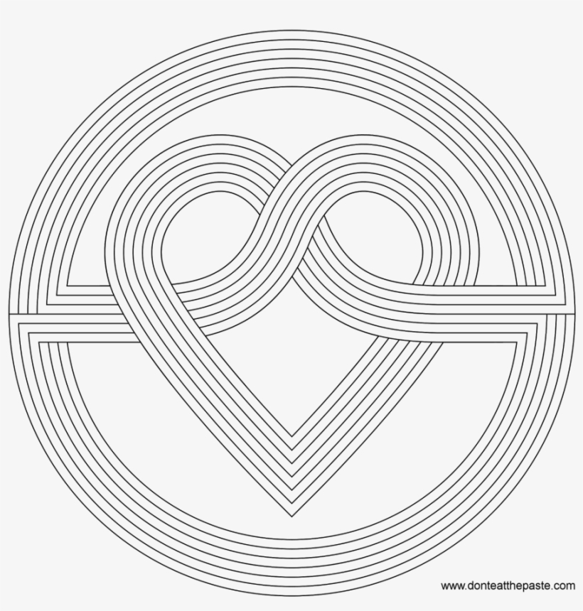 Printable 16 Geometric Heart Coloring Page Heart Coloring Page PNG
