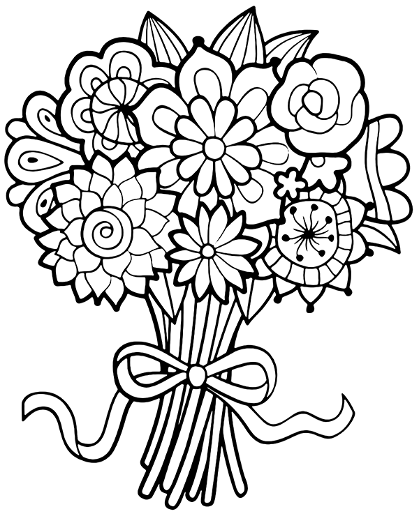 Coloring Free Flowers Coloring Page To Print Flower Sheets Printable For Adults Kids 30 Free