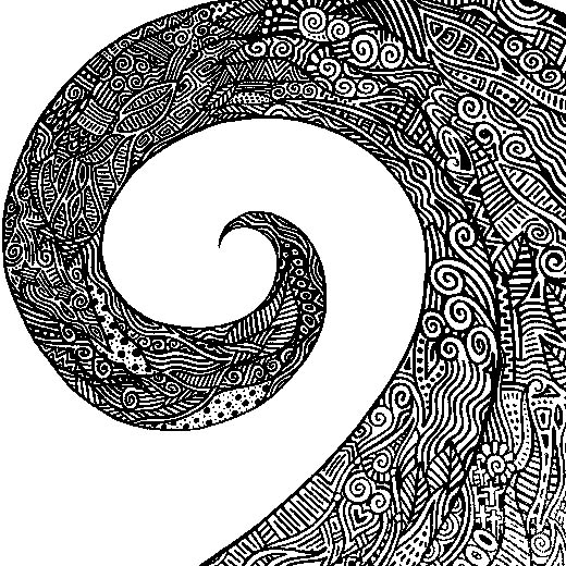 Wave with patterns - Unclassifiable Adult Coloring Pages